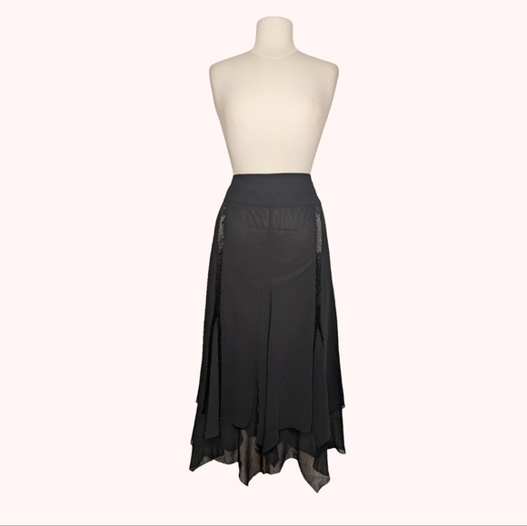 Whimsygoth L/XL Beaded Asymmetrical Hem Black Y2K Vibes Skirt - Picture 13 of 13
